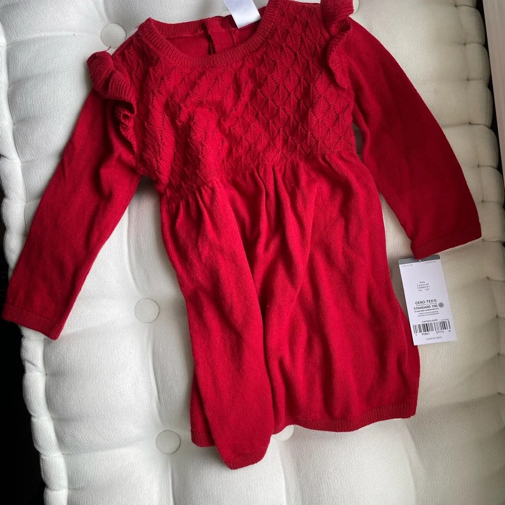 [Carter’s] NWT Red Holiday Long Sleeve Dress - 9 months